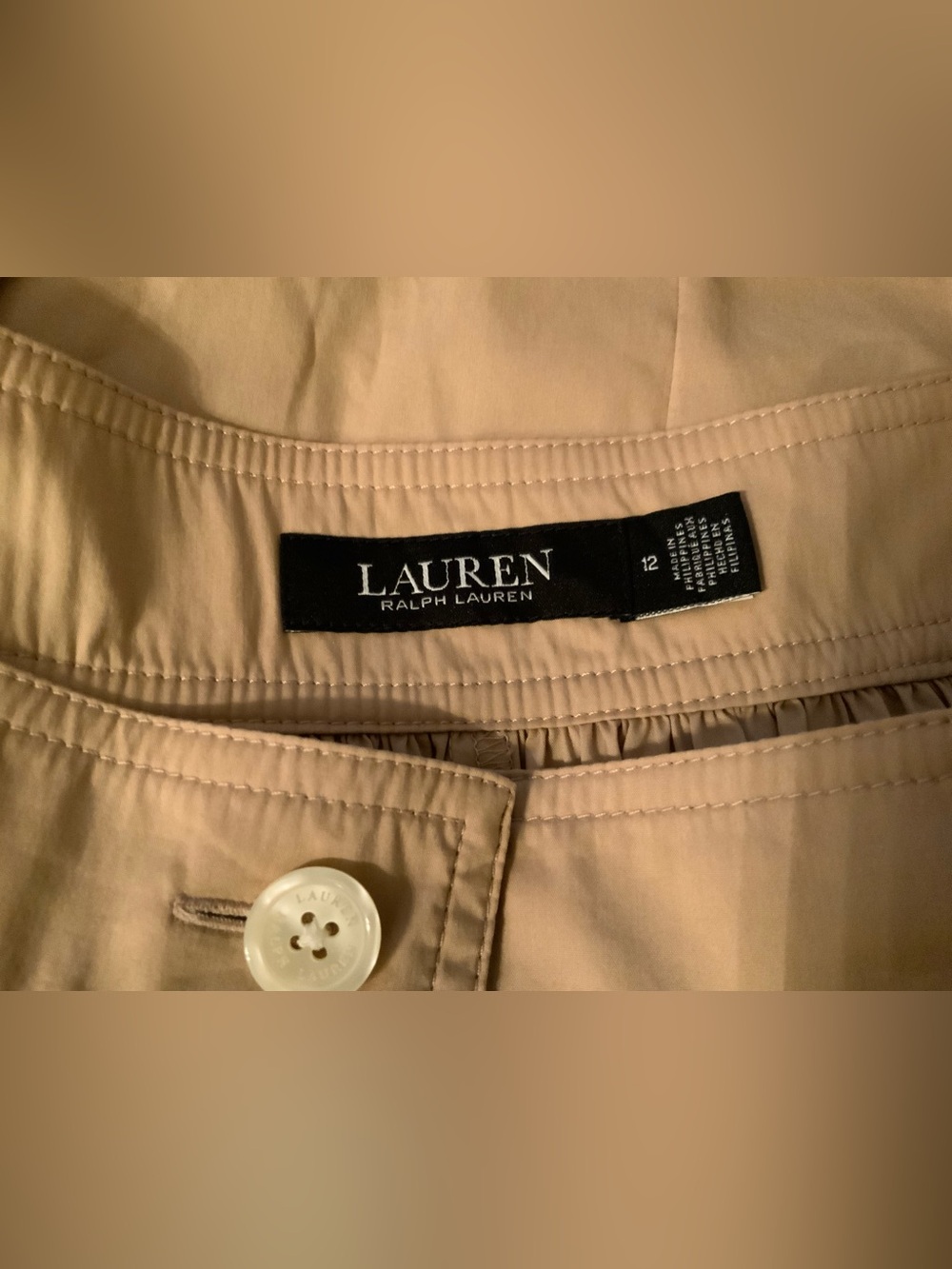 Lauren Ralph Lauren Button-Front Cotton Blend Midi Skirt - Picture 9 of 11